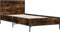 vidaXL - Bedframe - bewerkt - hout - en - metaal - gerookt - eikenkleurig - 90x190 - cm