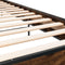 vidaXL - Bedframe - bewerkt - hout - en - metaal - gerookt - eikenkleurig - 100x200 - cm