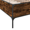 vidaXL - Bedframe - bewerkt - hout - en - metaal - gerookt - eikenkleurig - 75x190 - cm
