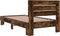 vidaXL - Bedframe - bewerkt - hout - en - metaal - gerookt - eikenkleurig - 90x190 - cm