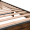 vidaXL - Bedframe - bewerkt - hout - en - metaal - gerookt - eikenkleurig - 75x190 - cm