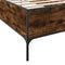 vidaXL - Bedframe - bewerkt - hout - en - metaal - gerookt - eikenkleurig - 90x200 - cm