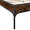 vidaXL - Bedframe - bewerkt - hout - en - metaal - gerookt - eikenkleurig - 90x190 - cm
