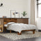 vidaXL - Bedframe - bewerkt - hout - en - metaal - gerookt - eikenkleurig - 75x190 - cm