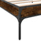 vidaXL - Bedframe - bewerkt - hout - en - metaal - gerookt - eikenkleurig - 90x200 - cm