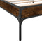 vidaXL - Bedframe - bewerkt - hout - en - metaal - gerookt - eikenkleurig - 75x190 - cm