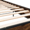 vidaXL - Bedframe - bewerkt - hout - en - metaal - gerookt - eikenkleurig - 90x200 - cm