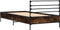 vidaXL - Bedframe - bewerkt - hout - en - metaal - gerookt - eikenkleurig - 100x200 - cm