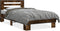vidaXL - Bedframe - bewerkt - hout - en - metaal - gerookt - eikenkleurig - 75x190 - cm