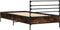 vidaXL - Bedframe - bewerkt - hout - en - metaal - gerookt - eikenkleurig - 90x190 - cm