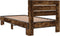 vidaXL - Bedframe - bewerkt - hout - en - metaal - gerookt - eikenkleurig - 75x190 - cm