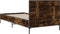 vidaXL - Bedframe - bewerkt - hout - en - metaal - gerookt - eikenkleurig - 90x200 - cm