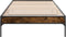 vidaXL - Bedframe - bewerkt - hout - en - metaal - gerookt - eikenkleurig - 90x190 - cm