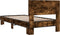 vidaXL - Bedframe - bewerkt - hout - en - metaal - gerookt - eikenkleurig - 90x200 - cm