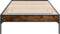 vidaXL - Bedframe - bewerkt - hout - en - metaal - gerookt - eikenkleurig - 75x190 - cm
