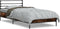vidaXL - Bedframe - bewerkt - hout - en - metaal - gerookt - eikenkleurig - 75x190 - cm