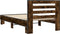 vidaXL - Bedframe - bewerkt - hout - en - metaal - gerookt - eikenkleurig - 90x190 - cm