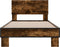 vidaXL - Bedframe - bewerkt - hout - en - metaal - gerookt - eikenkleurig - 90x200 - cm