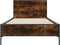vidaXL - Bedframe - bewerkt - hout - en - metaal - gerookt - eikenkleurig - 90x200 - cm