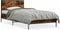 vidaXL - Bedframe - bewerkt - hout - en - metaal - gerookt - eikenkleurig - 75x190 - cm