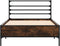 vidaXL - Bedframe - bewerkt - hout - en - metaal - gerookt - eikenkleurig - 90x200 - cm