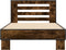 vidaXL - Bedframe - bewerkt - hout - en - metaal - gerookt - eikenkleurig - 75x190 - cm