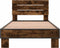 vidaXL - Bedframe - bewerkt - hout - en - metaal - gerookt - eikenkleurig - 90x200 - cm