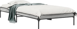 vidaXL - Bedframe - bewerkt - hout - en - metaal - grijs - sonoma - eiken - 75x190 - cm