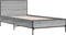 vidaXL - Bedframe - bewerkt - hout - en - metaal - grijs - sonoma - eiken - 90x200 - cm