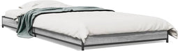 vidaXL - Bedframe - bewerkt - hout - en - metaal - grijs - sonoma - eiken - 100x200 - cm