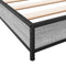vidaXL - Bedframe - bewerkt - hout - en - metaal - grijs - sonoma - eiken - 75x190 - cm