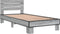 vidaXL - Bedframe - bewerkt - hout - en - metaal - grijs - sonoma - eiken - 90x200 - cm