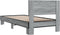 vidaXL - Bedframe - bewerkt - hout - en - metaal - grijs - sonoma - eiken - 90x190 - cm