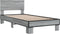 vidaXL - Bedframe - bewerkt - hout - en - metaal - grijs - sonoma - eiken - 100x200 - cm