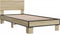 vidaXL - Bedframe - bewerkt - hout - en - metaal - sonoma - eikenkleurig - 90x190 - cm