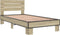 vidaXL - Bedframe - bewerkt - hout - en - metaal - sonoma - eikenkleurig - 75x190 - cm