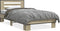 vidaXL - Bedframe - bewerkt - hout - en - metaal - sonoma - eikenkleurig - 90x190 - cm