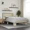 vidaXL - Bedframe - bewerkt - hout - en - metaal - sonoma - eikenkleurig - 75x190 - cm