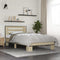 vidaXL - Bedframe - bewerkt - hout - en - metaal - sonoma - eikenkleurig - 90x200 - cm