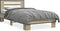 vidaXL - Bedframe - bewerkt - hout - en - metaal - sonoma - eikenkleurig - 100x200 - cm
