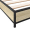 vidaXL - Bedframe - bewerkt - hout - en - metaal - sonoma - eikenkleurig - 75x190 - cm