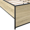 vidaXL - Bedframe - bewerkt - hout - en - metaal - sonoma - eikenkleurig - 75x190 - cm