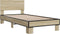 vidaXL - Bedframe - bewerkt - hout - en - metaal - sonoma - eikenkleurig - 90x200 - cm