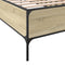 vidaXL - Bedframe - bewerkt - hout - en - metaal - sonoma - eikenkleurig - 75x190 - cm