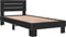 vidaXL - Bedframe - bewerkt - hout - en - metaal - zwart - 100x200 - cm