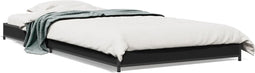 vidaXL - Bedframe - bewerkt - hout - en - metaal - zwart - 100x200 - cm