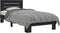 vidaXL - Bedframe - bewerkt - hout - en - metaal - zwart - 100x200 - cm