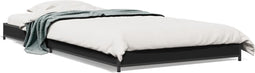 vidaXL - Bedframe - bewerkt - hout - en - metaal - zwart - 75x190 - cm