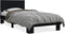 vidaXL - Bedframe - bewerkt - hout - en - metaal - zwart - 75x190 - cm