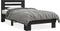 vidaXL - Bedframe - bewerkt - hout - en - metaal - zwart - 75x190 - cm